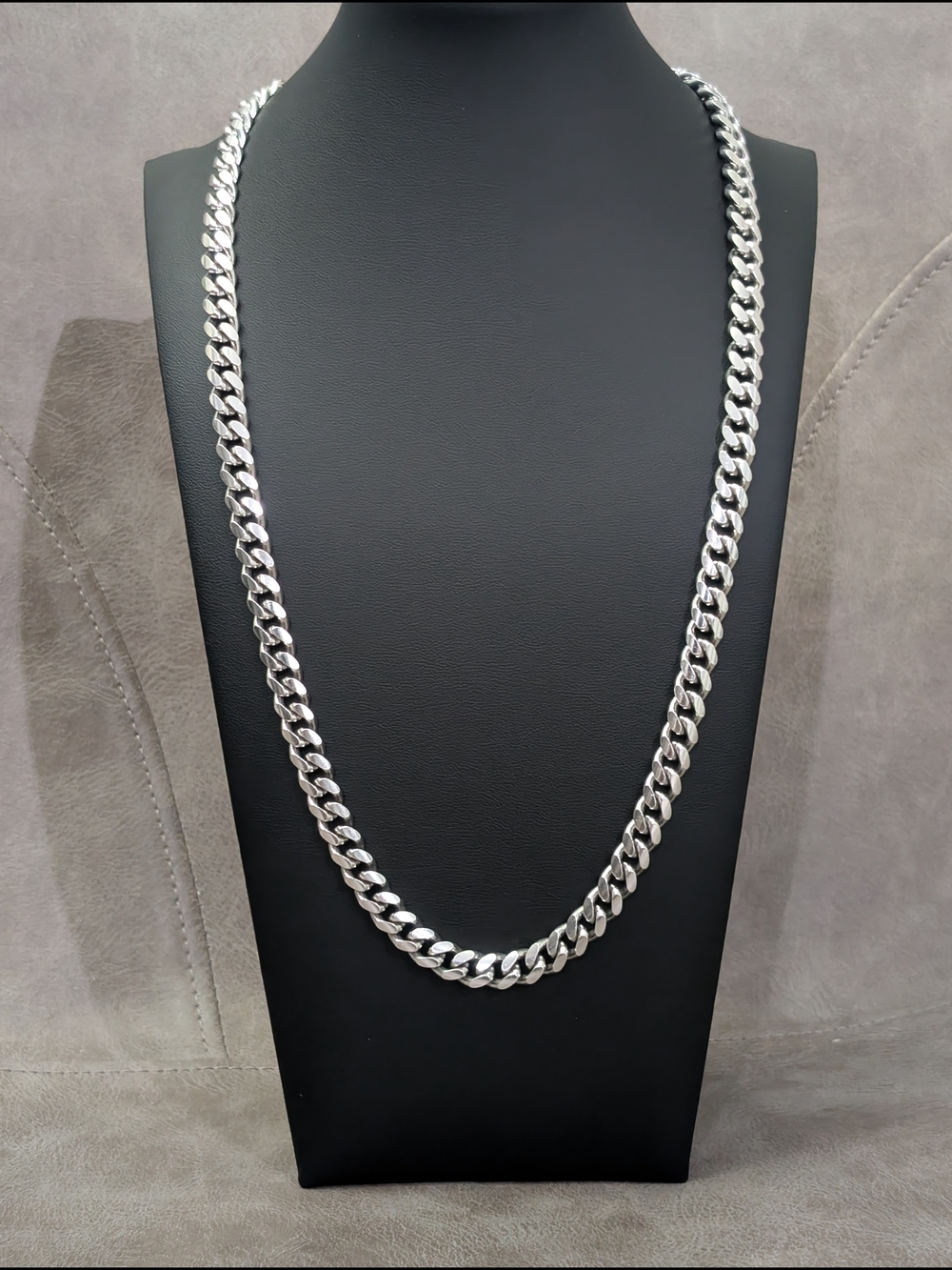 Solid Silver 24" Miami Cuban Chain